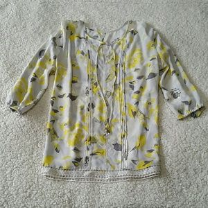 Grey and Yellow floral Nine West Jeans Shirt